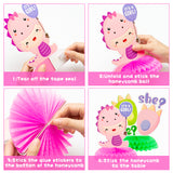 Haooryx 12Pcs Little Dino Gender Reveal Party Honeycomb Centerpieces Decoration, Cartoon Dinosaur Theme Party Table Topper Decoration for Boy or Girl Baby Shower He or She Gender Reveal Party Supplies