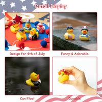 Haooryx 20Pcs Patriotic Rubber Duckies Toys, Novelty Funny Squeeze Ducks Fourth of July Party Supplies Red Blue White Bathtub Duck Toys Baby Shower Float Ducky Independence Day Gift Classroom Reward