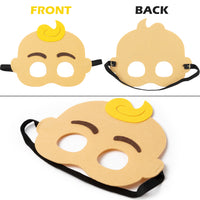 HAOORYX 12Pcs Cocomelon Felt Masks Theme Party Supplies Costumes Parties Dress Up Favors Super Baby JoJo Masks Photo Booth Prop Cosplay Pretend Play Accessories Gift for Kids Boys Girls