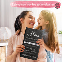 Haooryx Mom Hangable Canvas Poem Gifts, I Love You Mom Canvas Wall Art Gift for Mother from Son Daughter Mother's Day Birthday Gift Thanksgiving Day Christmas Present Home Bedroom Living Room Decor