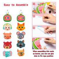 Haooryx JJ Melon Action Sign Cutouts Party Banner Decorations Supplies Door Porch Sign for Kids Super Baby JoJo Theme Birthday Parties Baby Shower Wall Decor Welcome Hanger Sign 10 counts