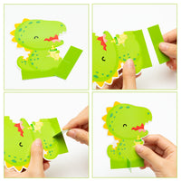 Haooryx 12Pcs Little Dino Gender Reveal Party Honeycomb Centerpieces Decoration, Cartoon Dinosaur Theme Party Table Topper Decoration for Boy or Girl Baby Shower He or She Gender Reveal Party Supplies