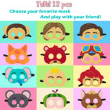 HAOORYX 12Pcs Cocomelon Felt Masks Theme Party Supplies Costumes Parties Dress Up Favors Super Baby JoJo Masks Photo Booth Prop Cosplay Pretend Play Accessories Gift for Kids Boys Girls