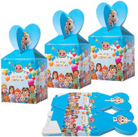 HAOORYX 18 Pack Cocomelon Party Favor Boxes- Paper Candy Treat Box Party Supplies, Cute Chocolate Cookie Snack Container for Baby Shower Goodie Bag Cocomelon Theme Birthday Parties Return Gift Package