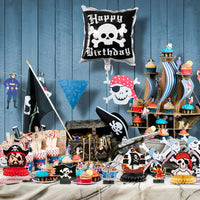 Haooryx 12Pcs Pirate Honeycomb Centerpieces, Table Decorations Honeycomb Balls for Kids Boys Birthday Party Supplies Favour Nautical Theme Party Decoration Favors Baby Shower Decor Photo Booth Props