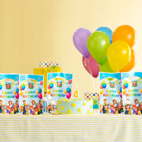 HAOORYX Cocomelon Party Favor Bags, 50pcs Plastic Gift Bag Goodies Candy Treat Bags for Kids Cute Cocomelon Theme Birthday Party Supplies, Children Rewards and Baby Shower Birthday Decoration Pack