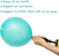 Haooryx 36Pcs Teal Turquoise and Sliver Balloons Birthday Party Decoration Kit, 12 Inches Latex Printed Balloon with Ribbon for Kids Teens Adults Birthday Party Indoor Outdoor Decor Supplies
