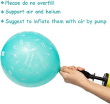 Haooryx 36Pcs Teal Turquoise and Sliver Balloons Birthday Party Decoration Kit, 12 Inches Latex Printed Balloon with Ribbon for Kids Teens Adults Birthday Party Indoor Outdoor Decor Supplies