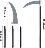 Haooryx Halloween Grim Reaper Costume Accessories Set- Grim Reaper Plastic Scythe, Ghost Face mask and Skeleton Long Gloves Scary Death Cosplay Suit for Halloween Costume Party Photo Booth Props