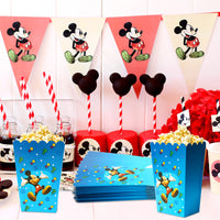 HAOORYX 30 Pack Mickey Popcorn Boxes for Party Decoration Supplies, Treat Box Popcorn Buckets Candy Cookie Snack Containers for Baby Shower, Movie Nights, Carnivals, Theme Birthday Party Favors