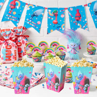 HAOORYX 30 Pack Trolls party popcorn boxes, Candy Container, Trolls Themed Party Decoration Supplies,Great for movie night movie party theme, theater themed decorations or Carnival party circus