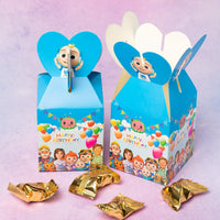 HAOORYX 18 Pack Cocomelon Party Favor Boxes- Paper Candy Treat Box Party Supplies, Cute Chocolate Cookie Snack Container for Baby Shower Goodie Bag Cocomelon Theme Birthday Parties Return Gift Package