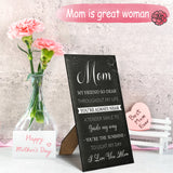 Haooryx Mom Hangable Canvas Poem Gifts, I Love You Mom Canvas Wall Art Gift for Mother from Son Daughter Mother's Day Birthday Gift Thanksgiving Day Christmas Present Home Bedroom Living Room Decor