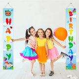 Haooryx Cocomelon Happy Birthday Porch Sign Theme Party Signs Banner Decoration, Indoor Outdoor Yard Hanging Welcome Sign Wall Decor Photo Booth Prop for Kids Birthday Party Baby Shower Favor Supplies