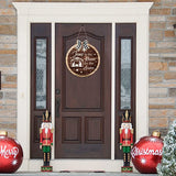 Haooryx Christmas Wood Birth of Jesus Wreath Hanging Door Sign Decoration, Christmas Door Hanger Decorations Nativity Scene Front Door Sign for Xmas Home Fireplace Wall Farmhouse Hanging Decor
