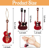 Haooryx 37Pcs Musical Instrument Christmas Wooden Ornaments, Christmas Wood Music Instrument Sign Hanging Ornaments Xmas Tree Decorative Wood Slice Pendant Gift Tag for Xtmas Party Home Wall Decor