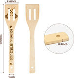Haooryx 5Pcs Retirement Bamboo Spoon Utensils Set, Happy Retirement Kitchen Wooden Cooking Gadget Kit Non-stick Carve Spoons Burned Bamboo Cookware for Men Women Coworker Retirement Party Gifts