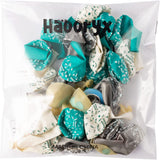 Haooryx 36Pcs Teal Turquoise and Sliver Balloons Birthday Party Decoration Kit, 12 Inches Latex Printed Balloon with Ribbon for Kids Teens Adults Birthday Party Indoor Outdoor Decor Supplies