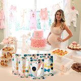 Roll over image to zoom in Haooryx 60Pcs Navy Blue and Blush Floral Party Favor Bags Plastic Goodie Gift Bag Blue Pink Treat Candy Goody Bags for Newborn Baby Boy or Girl Gender Reveal Baby Shower Voting Games Party Supplies