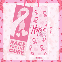 Haooryx 123Pcs Breast Cancer Awareness Bookmarks, Pink Power Fight Breast Cancer Book Marks Keep Calm and Fight On Breast Cancer for Girls Women Breast Cancer Awareness Seminar Stationery Supplies
