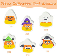 Haooryx 60PCS Halloween Candy Corn Shaped Mini Eraser for Kids Bulk, Novelty Corn Pencil Erasers 3D Desk Puzzle Erasers Pet for Student Homework Classroom Prizes Trick or Treat Party Gift Filler Favor