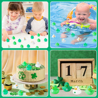 Haooryx 60PCS St Patrick Day Rubber Duckies 1.6Inch Mini Irish St. Patrick's Day Party Duck Decoration Shamrock Holiday Squeak Ducky Bath Toy Kid Birthday Baby Shower Party Favor Classroom Gift Supply