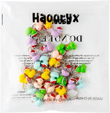 Haooryx 30Pcs Christmas Plastic Duck Keychains Party Favors, Colorful 3D Duck Chains Mini Ducky Pendant Accessories for Boys Girls Xmas Gift Birthday Baby Shower Party Favors School Student Rewards