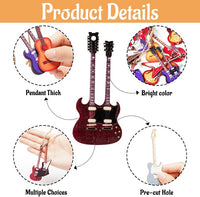 Haooryx 37Pcs Musical Instrument Christmas Wooden Ornaments, Christmas Wood Music Instrument Sign Hanging Ornaments Xmas Tree Decorative Wood Slice Pendant Gift Tag for Xtmas Party Home Wall Decor