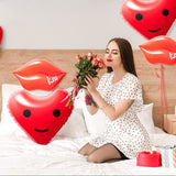 Haooryx 4 Pack Inflatable Heart Lips Toys, Inflate Red Lip Heart for Wedding Ceremony Party Favor Home Outdoor Yard Garden Blow Up Decoration Engagement Anniversary Bridal Shower Decor Supplies