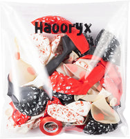 Haooryx 36Pcs 16th Birthday Party Balloons Decoration Supplies Kit, 12’’ White Black and Red Confetti Latex Balloons for 16 Years Old Teenager Boys Girls Birthday Happy 16 Years Anniversary Decor