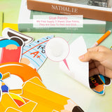 Haooryx 69Pcs Back to School Gnome Bulletin Board Decoration Set, Welcome Back to School Colorful Paper Patterned Cut-Outs Blackboard Border Trim for School Classroom Whiteboard Window Wall Decoration