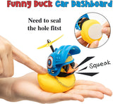 Haooryx 3 Pack Rubber Duck Toys Car Ornaments, Yellow Duck Car Dashboard Decorations with Cool Super Hero Thruster Helmet Propeller Sunglasses Gold Chain Funny Squeak Toys Gift for Kids Adults