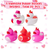 Haooryx 20Pcs Rubber Duckies Toys, Novelty Pink Unicorn Ducks Wedding Anniversary Birthday Party Favors Bathtub Decoration Baby Shower Decor Ducky Classroom Exchange Gift for Kids