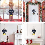 Haooryx Christmas Wood Birth of Jesus Hanging Door Sign Cross Christmas Door Hanger Decoration with Plaid Bow Holy Night Front Door Sign Plaque for Xmas Home Farmhouse Fireplace Wall Hanging Decor