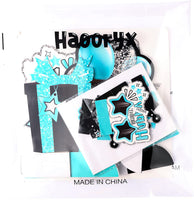 Haooryx 12Pcs Teal Birthday Centerpiece for Tables Decoration, Happy Birthday Honeycomb Centerpieces Teal Silver Table Toppers Decor for Girls and Women Birthday Party Supplies Photo Booth Prop