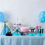 Haooryx 12Pcs Teal Birthday Centerpiece for Tables Decoration, Happy Birthday Honeycomb Centerpieces Teal Silver Table Toppers Decor for Girls and Women Birthday Party Supplies Photo Booth Prop