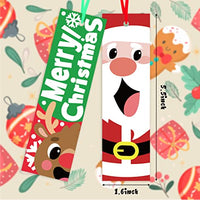 Haooryx 75pcs Christmas Color Your Own Bookmarks Kids DIY Coloring Blank Bookmarks Christmas Party Game Prize Goodie Bag Fillers Gift Tags Reading Enthusiasts Students Classroom Reward Supplies