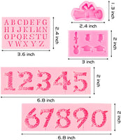 Haooryx 5Pcs Graduation Fondant Silicone Molds 2022 Grad Cap Diploma Scroll Letters Numbers Candy Chocolate Cupcake Topper Decoration Mold for Graduation Celebration Party Supplies Cake Decor