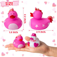 Haooryx 20Pcs Rubber Duckies Toys, Novelty Pink Unicorn Ducks Wedding Anniversary Birthday Party Favors Bathtub Decoration Baby Shower Decor Ducky Classroom Exchange Gift for Kids