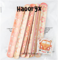 Haooryx 81PCS Hippie Girl Slap Bracelets with Groovy Daisy Flower Stickers Party Favors, Colorful Boho Hippie Wristband for Kids Birthday Boho Rainbow Party Decorations Classroom Rewards Supplies
