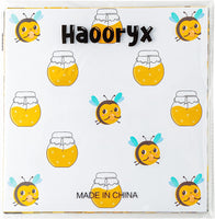 Haooryx 60PCS Summer Bee Pattern Paper Pack Yellow Black Honeycomb Scrapbook Specialty Paper 11’x11’Double Sided Decorative Bee Honey Jar Paper Craft for Wrapping Gift Card Making Photo Album Decor