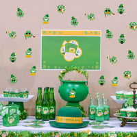Haooryx 300PCS St Patrick’s Day Sticker Scene Roll Make Your Own Irish Shamrock Face Stickers DIY Lucky Clover Self Adhesive Sticker Art Craft for Kids Sticker Game St Patrick Party Favor Gift Supply