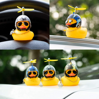 Haooryx 3 Pack Camouflage Rubber Duck Toys Car Ornaments Helmet Yellow Duck Car Dashboard Decoration Set, Camouflage Series Trim Suit Cool Ducks With Propellers Glasses Gold Chain for Kids Adults Gift