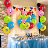 Haooryx 50Pcs Word Party Balloons Party Decorations Supplies Kit, 12 Inches Colorful Latex Balloons Cartoon Word Party Theme Parties Favors for Baby Shower Room Decor Kids Birthday Party Decoration