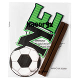 Haooryx Soccer ONE Letter Sign Wooden Centerpiece Soccer Ball Table Topper for Toddle Baby Boy 1st First Birthday One-Year-Old Milestone Baby Shower Decor Sport Theme World Cup Party Decoration