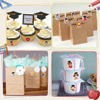 Haooryx 20 Sheets Kindergarten Graduation Gift Tag Label Stickers Congrats Grad Owl Monkey Bear Animal Shaped Cutout Sticker for Card Envelope Seals Boy Girl Preschool Graduation Party Supply