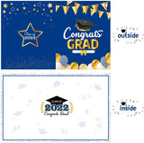 Haooryx 2022 Graduation Large Signature Guest Book Board Congrats Grad Congratulations Greeting Card for Class of 2022 Student Graduation Party Supplies Personalized Sign Decoration (Blue and Gold)