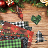 Haooryx 60 Sheets Christmas Plaid Origami Papers Double Sided 11”x11” Collection Decorative Red Green Plaid Craft Paper Bulk Christmas Card Making Scrapbook Specialty Paper DIY Craft Scrapbook Decor