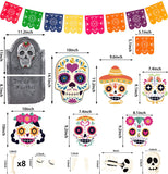 Haooryx 23Pcs Trunk Or Treat Skull Day of Dead Decoration Kit, Mexican Day of The Dead Trunk or Treat Car Archway Garage Decor Dia de Los Muertos Skull Skeleton Halloween Car Decorations Exterior