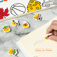 Haooryx 60PCS Halloween Candy Corn Shaped Mini Eraser for Kids Bulk, Novelty Corn Pencil Erasers 3D Desk Puzzle Erasers Pet for Student Homework Classroom Prizes Trick or Treat Party Gift Filler Favor